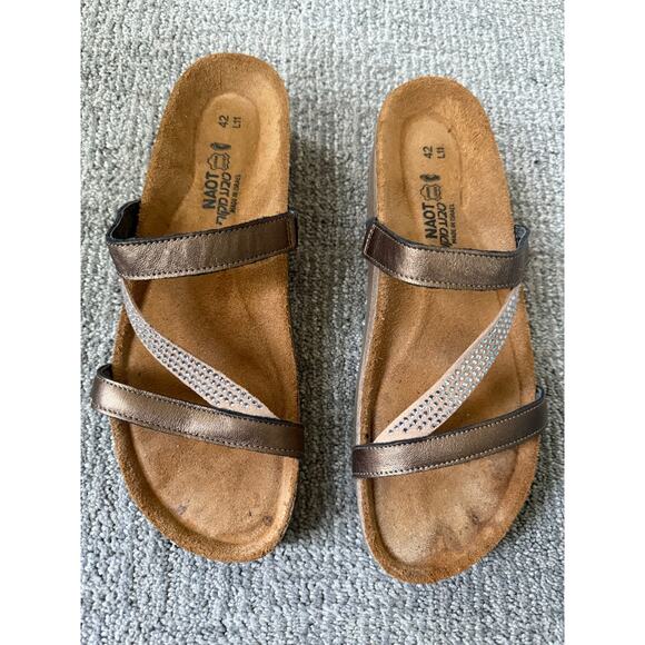 Naot Hawaii slide sandals with rhinestone accents women’s sandal size 42 10.5-11 - Picture 1 of 7